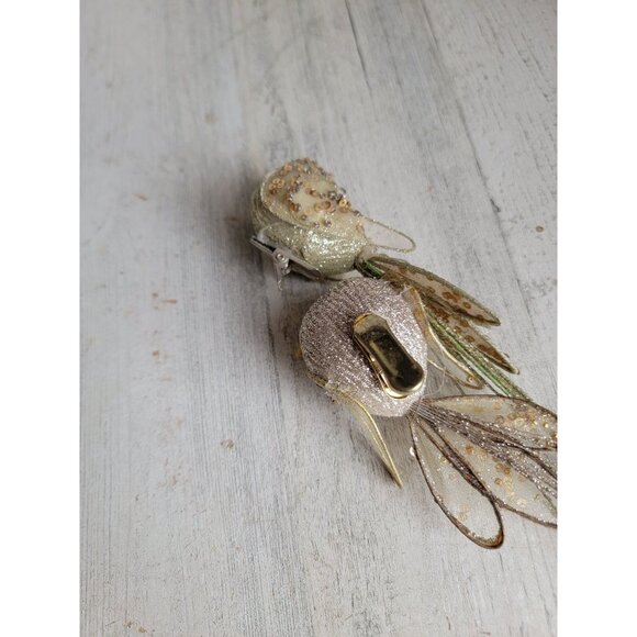 Clip on glitter bird long tail ornament Xmas set unique - Picture 9 of 9